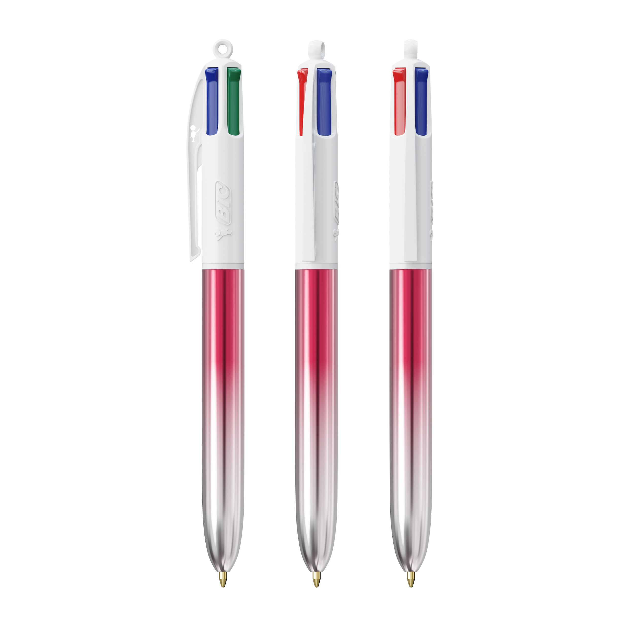 Stylo 4 couleurs BIC® publicitaire Bicolor Couleur Pink/Silver